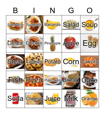 Food Bingo Card