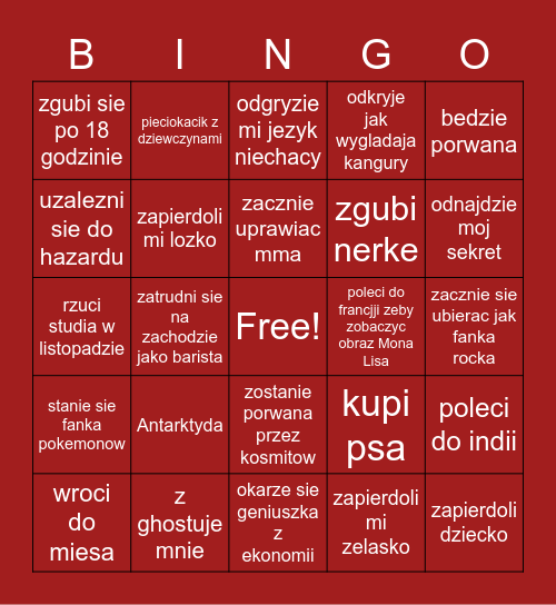 Przygody Kingosławy<33 Bingo Card