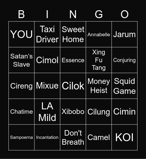 Anne Bingo Card