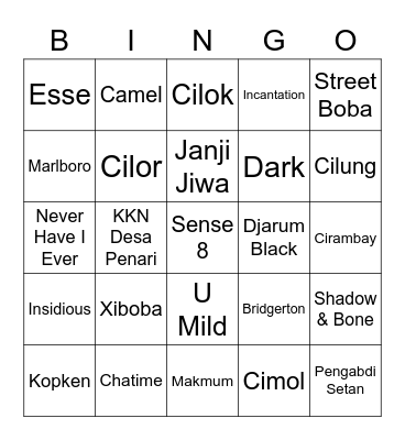 J Bingo Card