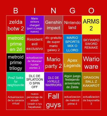 APUESTAS NINTENDO DIRECT Bingo Card