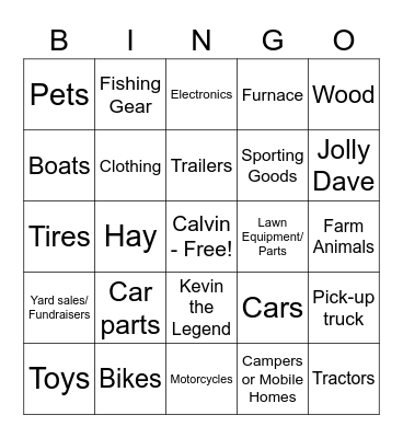 Trading Post Bingo Card