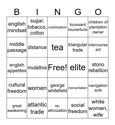 EXAM 3 BINGO:) Bingo Card
