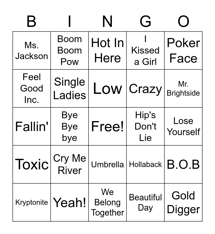 songs-of-the-2000-s-bingo-card