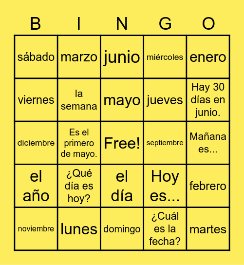 PE: Part B (Terms 1-32) Bingo Card