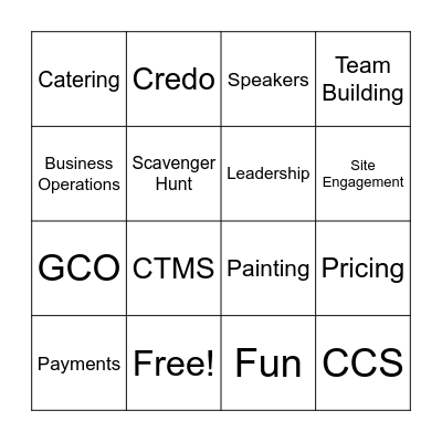 F2F BINGO Card