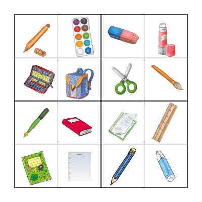 school things Bingo Card