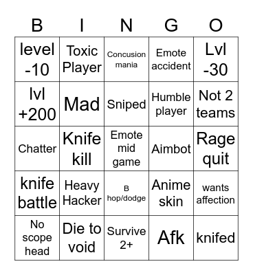 Arsnel Bingo Card