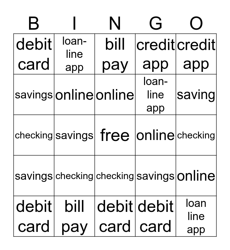 The WellsFargo Bingo Bingo Card