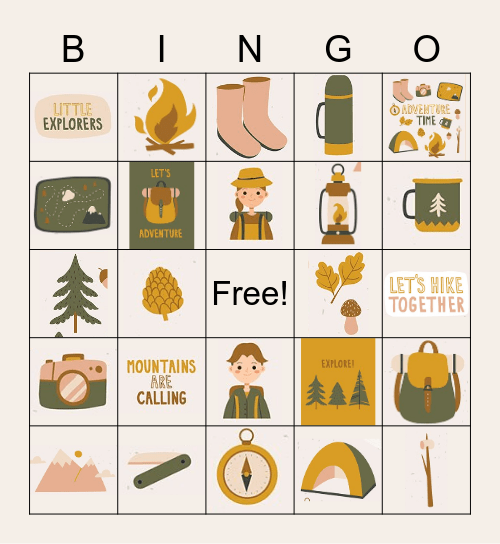 Let's go Hiking! Bingo Card