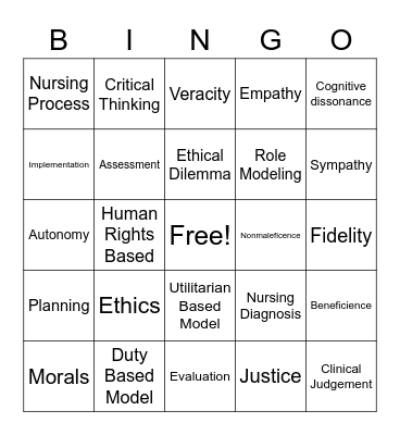 WSU Nurs 344 - Leadership Bingo Card