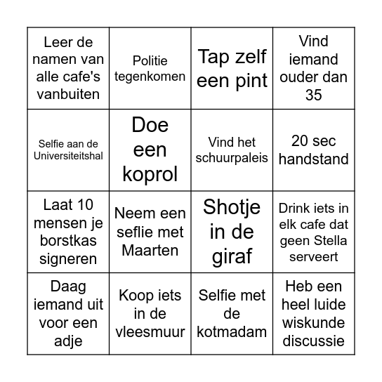 Oude Markt Bingo Card