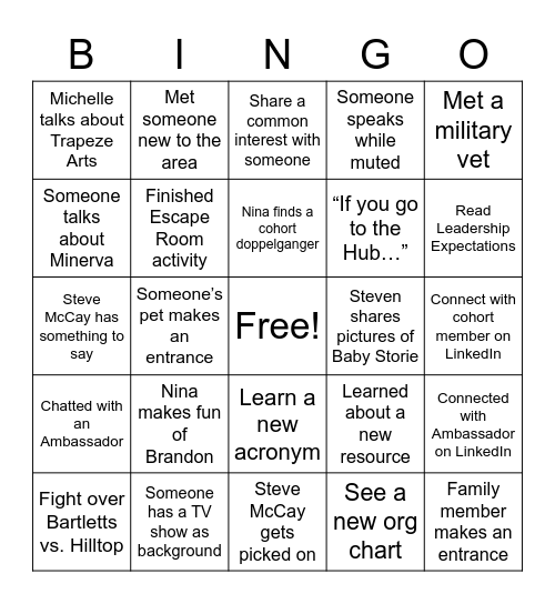 General Dynamics: Boot Camp Bingo! Bingo Card