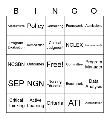 ATI Nursing Retreat BINGO Card