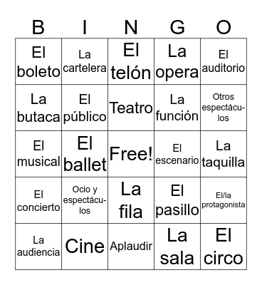 Spanish 3 Chapter 6 bingo A Bingo Card