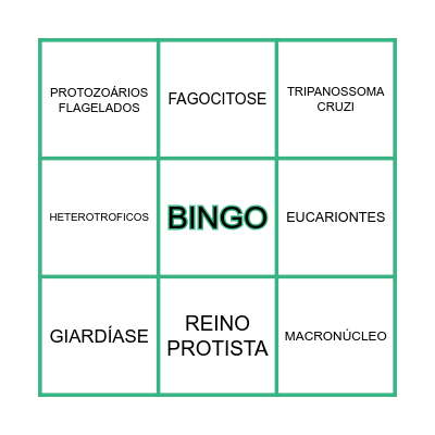 BINGO - PROTOZOÁRIOS Bingo Card