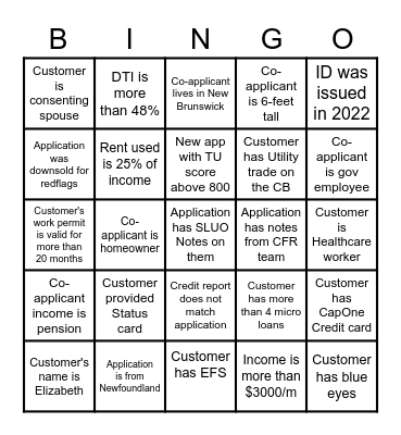 OPEN HOUS BINGO Card