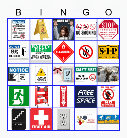 Safety Bingo Card