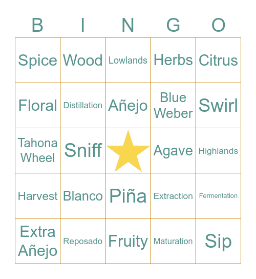 TEQUILA TASTING | BOOZY BINGO Card