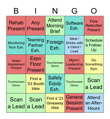 RJN WEFTEC BINGO Card