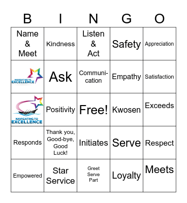 Navigating to Excellence Bingo Card