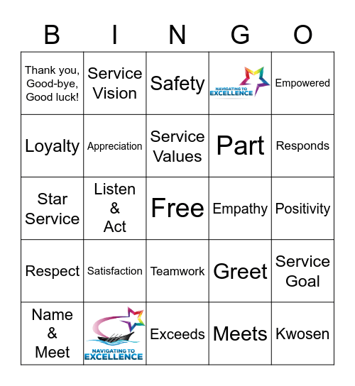 Navigating to Excellence Bingo Card