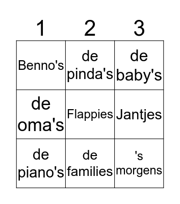 Woordpakket 9 BINGO Card