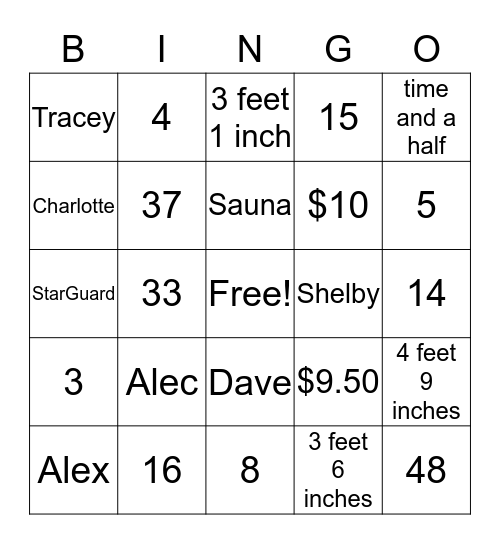 MRCC Bingo Card