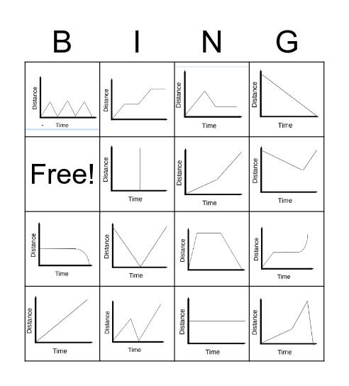 Graphing Motion Bingo Card