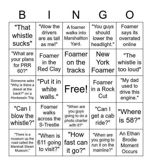 W&W 98 Returns Bingo Card