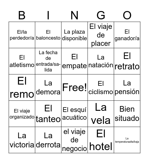 Spanish 3 Chapter 6 bingo C Bingo Card