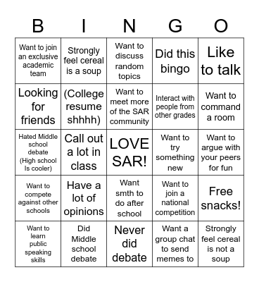 IS DEBATE FOR YOU? Bingo Card