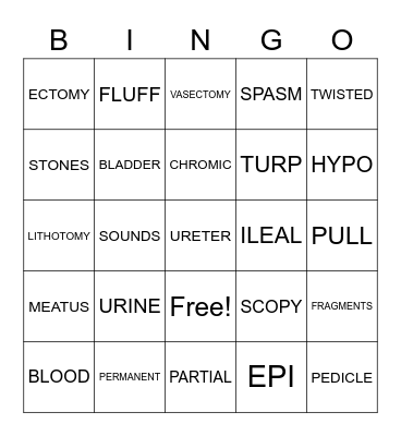 GU Bingo Card