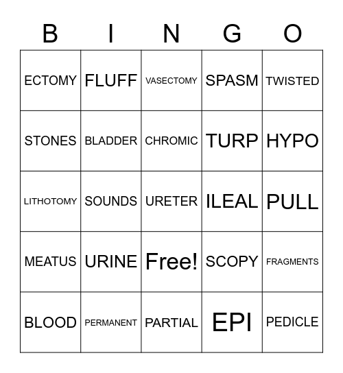GU Bingo Card
