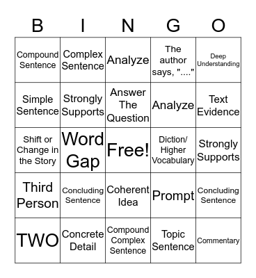 Jane Schaeffer Bingo Card