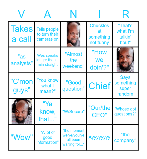 WesWordsOfWisdom Bingo Card