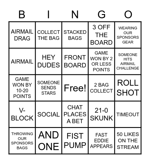 CORNHOLE BINGO Card