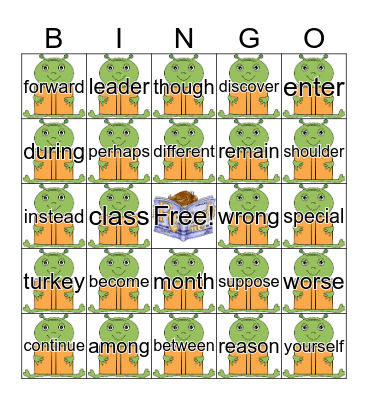 Sight Words (3rd) Bingo Card