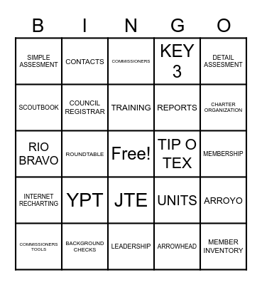 C O M M I S S I O N E R S Bingo Card