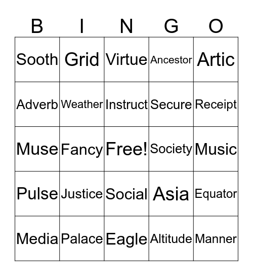 Dolphin Bingo Card
