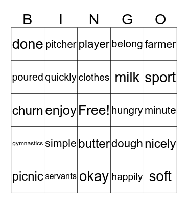 The Simple Prince  &   Jenny and the Tennis Nut Bingo Card