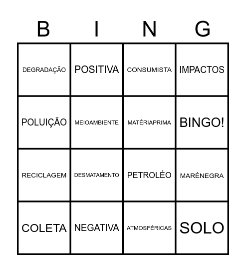 BINGO Card