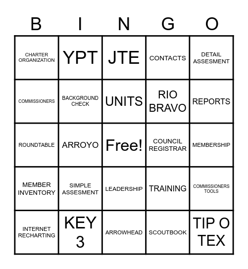 C O M M I S S I O N E R S Bingo Card