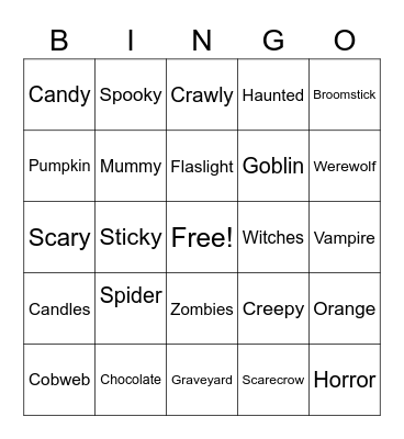 Spooky BINGO Card