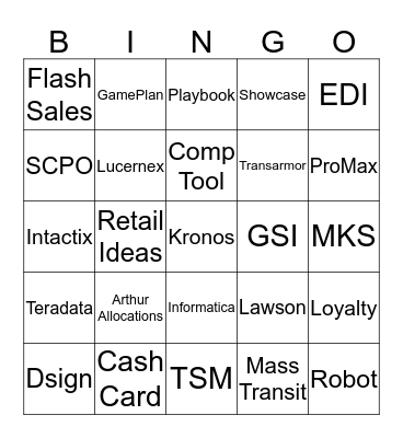 Some of the Stuff we work on :) Bingo Card