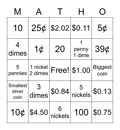 Math is FUN!!! Bingo Card