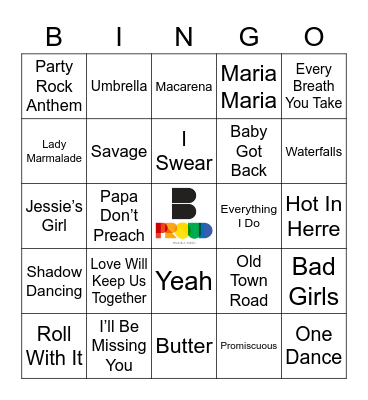 Songs of the Summer Bingo Card