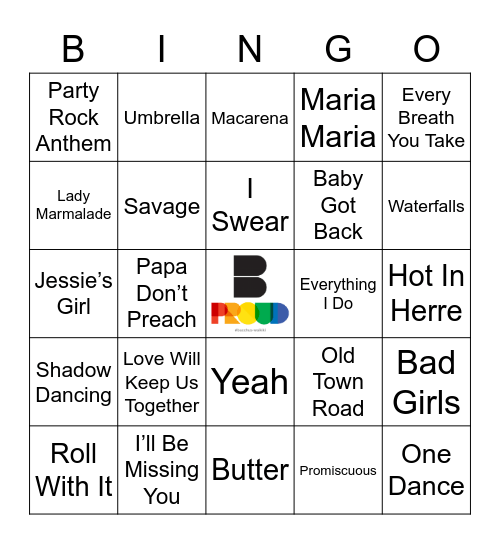 Songs of the Summer Bingo Card