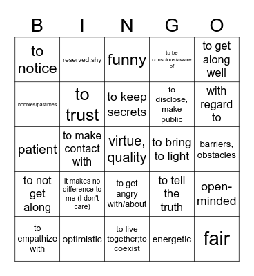 EC Unidad 1 ASD 1 Bingo Card
