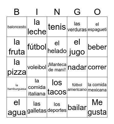 4th Grade Bingo Card